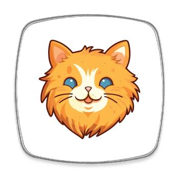 Ingwer Langhaar Katze Karikatur Aquarell Clipart - Viereckiger Kühlschrankmagnet - Weiß - Vorne
