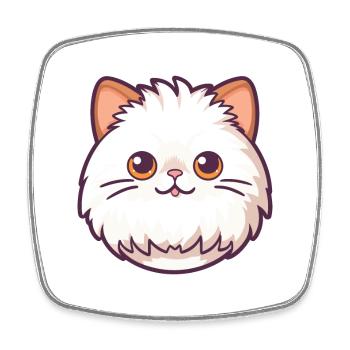 Perserkatze Karikatur Aquarell Illustration - Viereckiger Kühlschrankmagnet - Weiß - Vorne