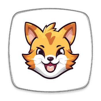 Tiger Katze Bunte Karikatur Aquarell Illustration - Viereckiger Kühlschrankmagnet - Weiß - Vorne