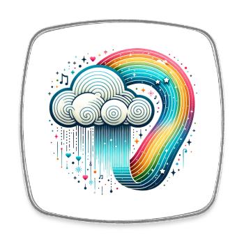 Regenbogen Wolke - Viereckiger Kühlschrankmagnet - Weiß - Vorne