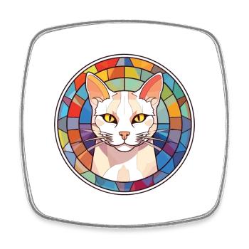 Burmilla chat aquarelle colorée Illustration pour animaux de compagnie - Magnet carré - blanc - Devant