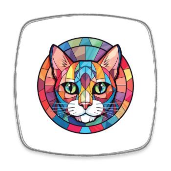 Foldex Cat Breed Illustration aquarelle colorée - Magnet carré - blanc - Devant