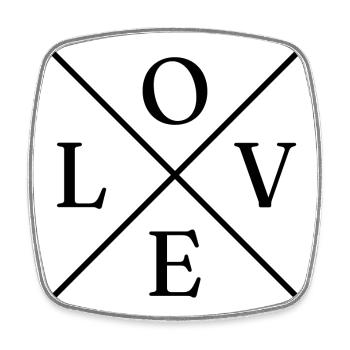 Love - Viereckiger Kühlschrankmagnet - Weiß - Vorne