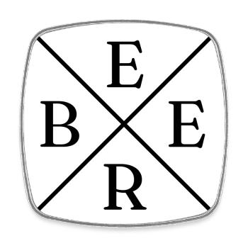 Beer Cross Logo - Viereckiger Kühlschrankmagnet - Weiß - Vorne
