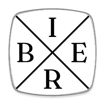 Bier Cross Logo - Viereckiger Kühlschrankmagnet - Weiß - Vorne