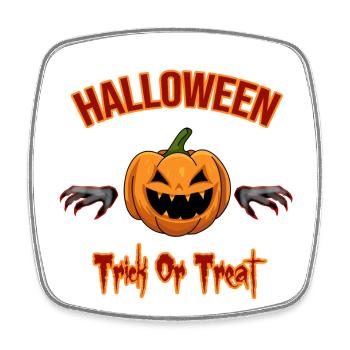 Halloween Kürbis Trick or treat - Viereckiger Kühlschrankmagnet - Weiß - Vorne