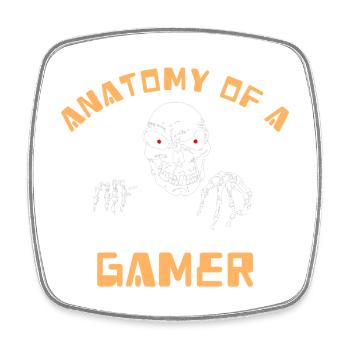 Anatomy Of A Gamer Skeleton Hand Funny - Square fridge magnet - white - Front