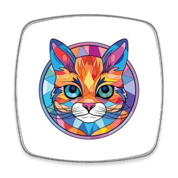 Bambino Katze Rasse Bunte Aquarell Illustration - Viereckiger Kühlschrankmagnet - Weiß - Vorne