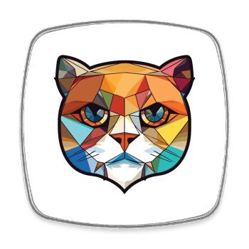 Scottish Fold Cat Bunte Aquarell-Illustration - Viereckiger Kühlschrankmagnet - Weiß - Vorne