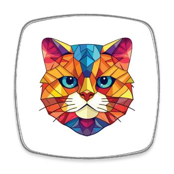 Scottish Fold Kurzhaar Katze buntes Aquarell - Viereckiger Kühlschrankmagnet - Weiß - Vorne