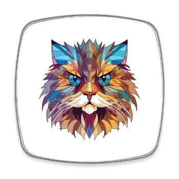 Persan Cat Breed coloré Illustration à l’aquarelle - Magnet carré - blanc - Devant