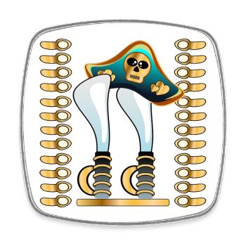 11. Geburtstag - Zahl ELF - PIRATEN MOTTO - Viereckiger Kühlschrankmagnet - Weiß - Vorne
