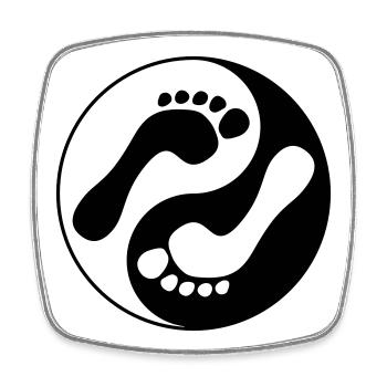 barfuß natural runners yin yang - Viereckiger Kühlschrankmagnet - Weiß - Vorne