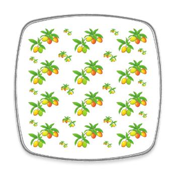 Delicious Mangoes - Pattern - Square fridge magnet - white - Front