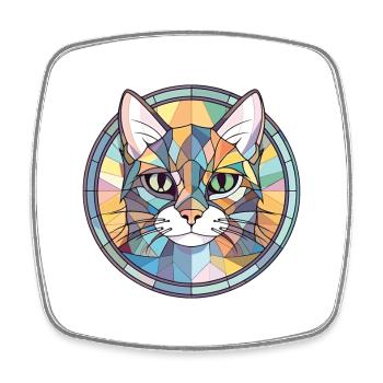 Minskin Cat Breed Illustration aquarelle colorée - Magnet carré - blanc - Devant