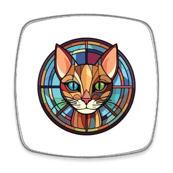 Havanna-braune Katze bunte Aquarell-Illustration - Viereckiger Kühlschrankmagnet - Weiß - Vorne