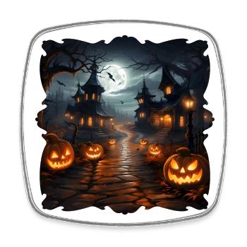 halloween 6 smiles - Viereckiger Kühlschrankmagnet - Weiß - Vorne