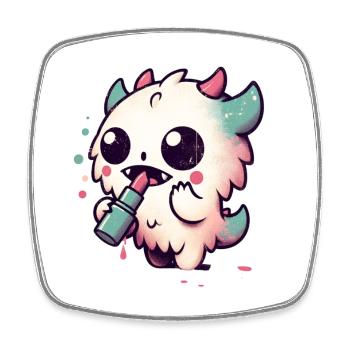 Makeup and Monsters - Square fridge magnet - white - Front