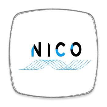 Nico - Viereckiger Kühlschrankmagnet - Weiß - Vorne