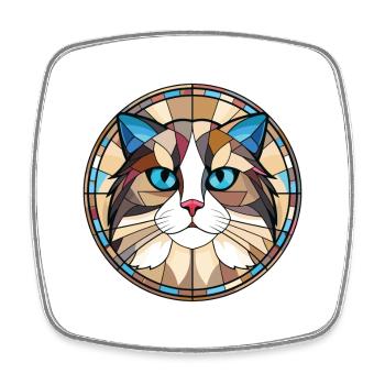 Ragdoll Cat Breed Illustration aquarelle colorée - Magnet carré - blanc - Devant