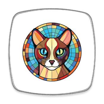 Siamkatze Rasse bunte Aquarell-Illustration - Viereckiger Kühlschrankmagnet - Weiß - Vorne