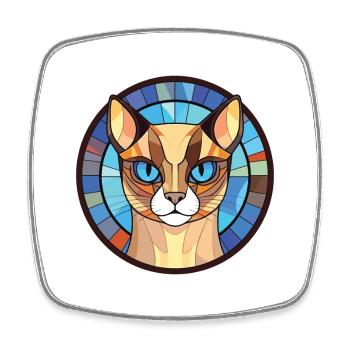 Siamkatze Rasse bunte Aquarell-Illustration - Viereckiger Kühlschrankmagnet - Weiß - Vorne