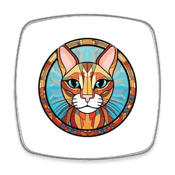 Illustration d’aquarelle colorée de race de chat thaïlandais - Magnet carré - blanc - Devant