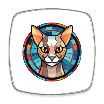 Burmilla chat aquarelle colorée Illustration pour animaux de compagnie - Magnet carré - blanc - Devant
