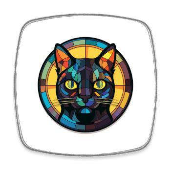 Bombay Cat Breed Illustration aquarelle colorée - Magnet carré - blanc - Devant