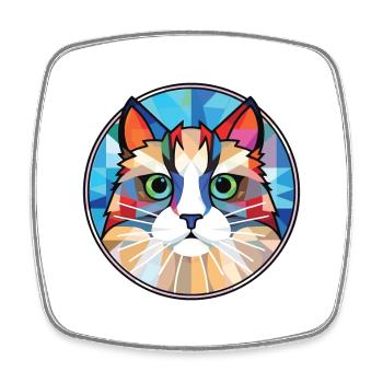 Ragdoll Cat Breed Illustration aquarelle colorée - Magnet carré - blanc - Devant