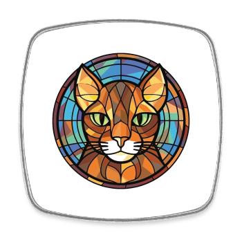 Havanna-braune Katze bunte Aquarell-Illustration - Viereckiger Kühlschrankmagnet - Weiß - Vorne