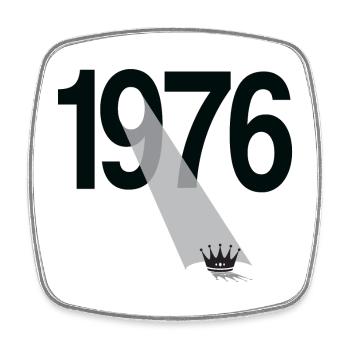 Vintage 1976 - Viereckiger Kühlschrankmagnet - Weiß - Vorne