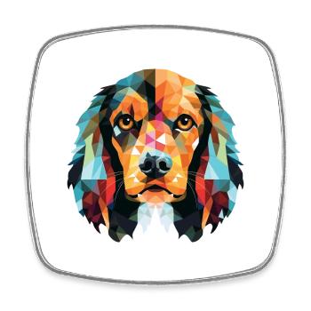Alpine Spaniel Hunderasse Aquarell Illustration - Viereckiger Kühlschrankmagnet - Weiß - Vorne