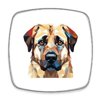 Anatolian Shepherd Dog Breed Colorful Watercolor - Square fridge magnet - white - Front
