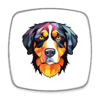 Appenzeller Sennenhund Hunderasse Aquarellglas - Viereckiger Kühlschrankmagnet - Weiß - Vorne