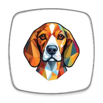 Beagle Small Scent Hound Dog Breed Watercolor - Square fridge magnet - white - Front
