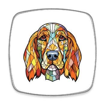 Basset Fauve De Bretagne Dog Breed Watercolor - Square fridge magnet - white - Front