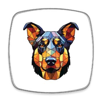 Beauceron Hunderasse Aquarell Glas Illustration - Viereckiger Kühlschrankmagnet - Weiß - Vorne