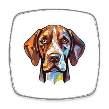 Belgian Shorthaired Pointer Dog Breed Watercolor - Square fridge magnet - white - Front