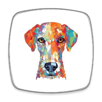 Bedlington Terrier Dog Breed Colorful Watercolor - Square fridge magnet - white - Front