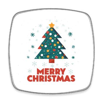 Merry Christmas Weihnachts Design Tannenbaum Neu - Viereckiger Kühlschrankmagnet - Weiß - Vorne