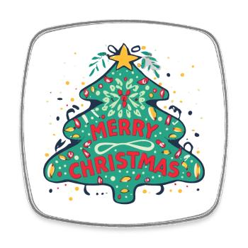 Merry Christmas Weihnachts Design Tannenbaum Neu - Viereckiger Kühlschrankmagnet - Weiß - Vorne