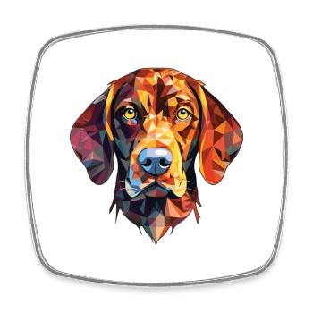 Auvergne Pointing Dog Breed Colorful Watercolor - Square fridge magnet - white - Front