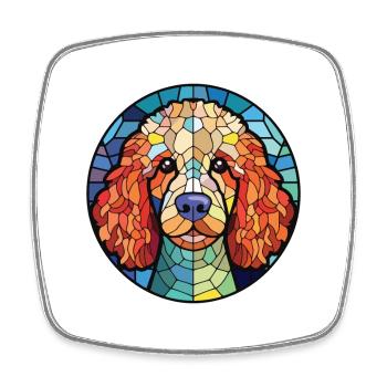 Caniche chien race coloré aquarelle Illustration - Magnet carré - blanc - Devant