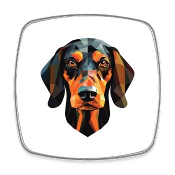 Österreichischer schwarz und brauner Hund Rasse Aquarell - Viereckiger Kühlschrankmagnet - Weiß - Vorne