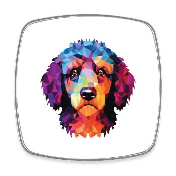 Barbet Dog Breed Colorful Watercolor Illustration - Square fridge magnet - white - Front