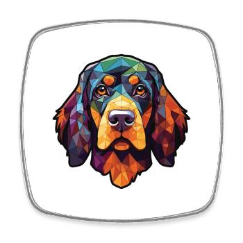 Austrian Brandlbracke Dog Breed Watercolor Glass - Square fridge magnet - white - Front