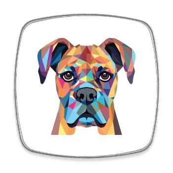 Boxer-Hundsrasse bunte Aquarell-Illustration - Viereckiger Kühlschrankmagnet - Weiß - Vorne