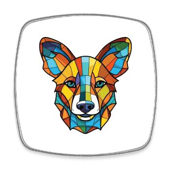 Brasilianische Hunderasse Aquarell Glas Illustration - Viereckiger Kühlschrankmagnet - Weiß - Vorne