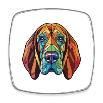 Bluthund Hunderasse Aquarell Glas Illustration - Viereckiger Kühlschrankmagnet - Weiß - Vorne
